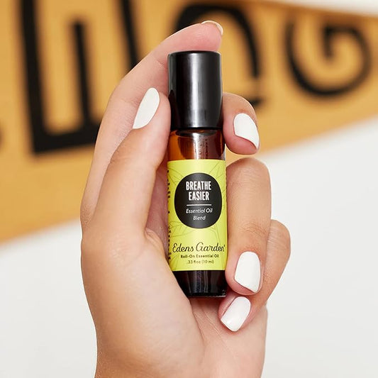 Edens Garden Breathe Easier Essential Oil Roll-On Blend- 100% Pure Premium Grade, Natural, Therapeutic, Aromatherapy, Kid & Skin Safe, The Best for Health, Wellness Pre-Diluted 10 ml (.33 fl oz)