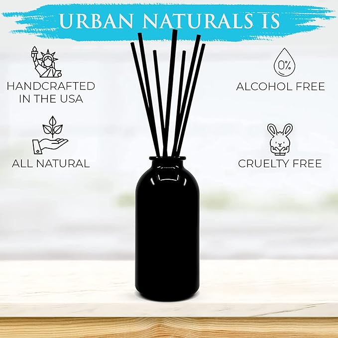 Urban Naturals Ocean Mist & Sea Salt Reed Diffuser Set | Made with Essential Oils & Real Botanicals | Decorative Air Freshener for Large Rooms | Beautiful Home Décor Makes a Great Gift