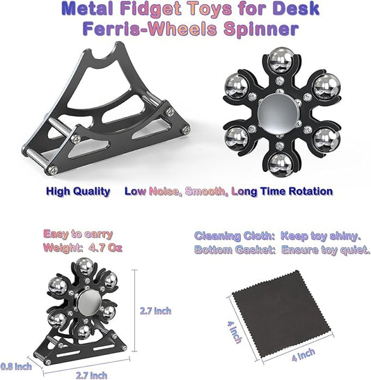 Desk-Fidget-Toys for Ferris-Wheels-Spinner: Metal Kinetic-Spinner 4mins, Cool-Gadgets for Kid Children Teen Adult EDC-Toy, ADHD Tools Cool-Stuff Stress Relief for Office Home School Christmas