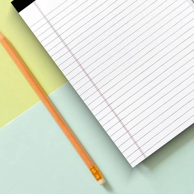 8 Pack Legal Pads 8.5x11, White Note Pads, 50 Sheet Writing Note Pad with Sturdy Cardboard Backing for Office, Daily Planning