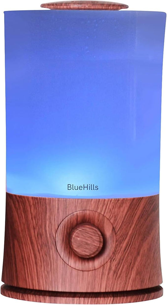 BlueHills Premium 2000 ML XL Essential Oil Diffuser Aromatherapy Humidifier for Large Room Home 40 Hour Run Huge Coverage Area 2 Liter Extra Large Capacity Diffuser High Mist Dark Wood Grain E003