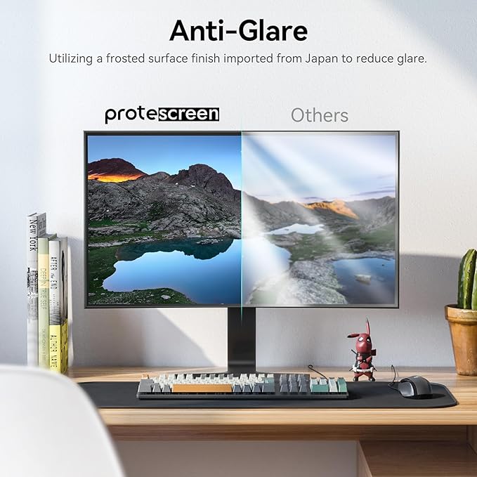 [2-Pack] 24 Inch Anti Blue Light Anti Glare Computer Screen Protector for 16:9 Widescreen Monitor, Removable Anti-Scratch Anti-UV Blocking Screen Filter, Eye Protection Reduce Eye Fatigue and Strain