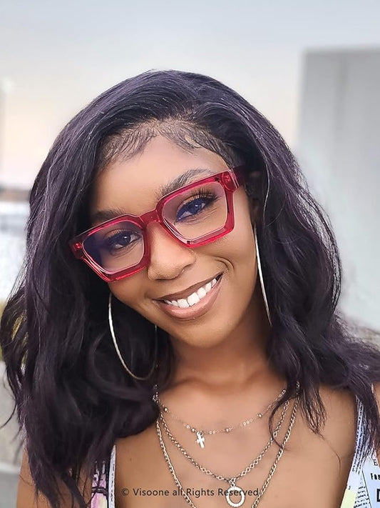 VISOONE Blue Light Blocking Glasses with TR90 Rectangle Frame and Chic Preppy Look for Women Men RIVER