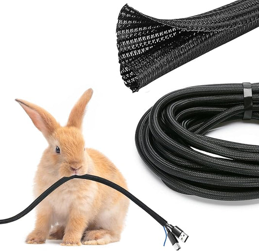 JOTO 1 Pack Cable Management Sleeve, 10 Feet Cord Organizer System with Zipper for TV Computer Office Home Entertainment, Flexible Cable Sleeve Wrap Cover Wire Hider System -Black