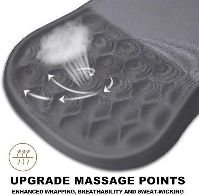 Mouse Pad Wrist Support, Ergonomic Mouse Pad with Massage Dot, Comfortable Computer Mouse Pad for Laptop, Wrist Rest Pain Relief Mousepad with Non-Slip PU Base for Office & Home, 12 x 8 in