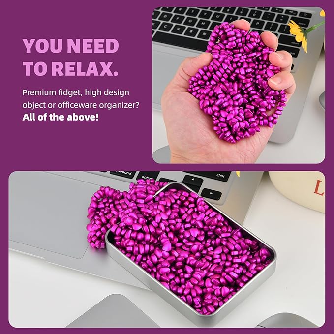 Magnetic Putty Rocks,Rose Red More Than 600 Weak Magnetic Smooth Ferrite Pebbles, Magnet Rock Desk Toys and Time-Killer for Adults