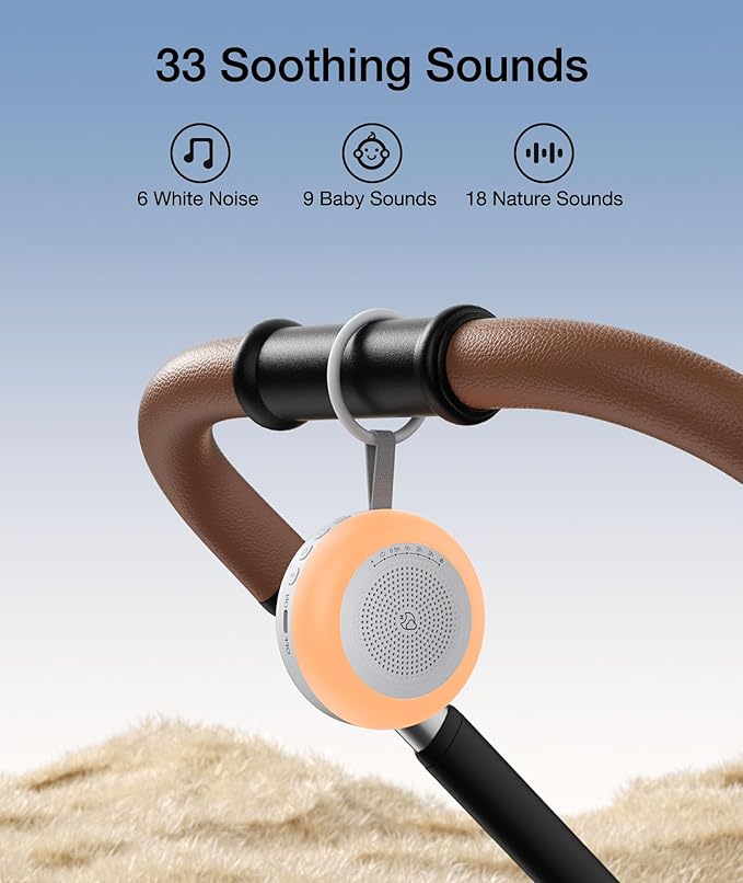 Portable Sound Machine for Baby,LEICEX White Noise Machine,33 Soothing Sound 10 Colors Night Light Sleep Machine for Baby Kids,Timer and Memory, Travel Sound Machine for Sleep Office Privacy Travel