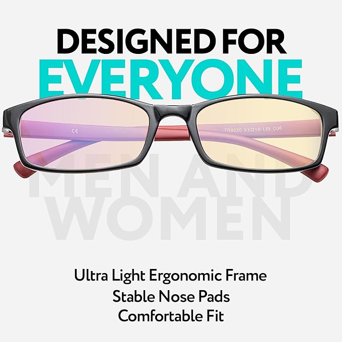 Prospek Blue Light Reading Glasses for Men and Women, Anti-Glare For Computer Use with Clear Lens 0.5 Diopters