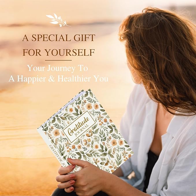 Lanpn Daily Gratitude Journal for Woman Men, The 5 Minute Gratitude Diary with Prompts, Leather Mindfulness Affirmation Planner, Mental Health Guided Notebook Better Every Day Reflection, 156 Page