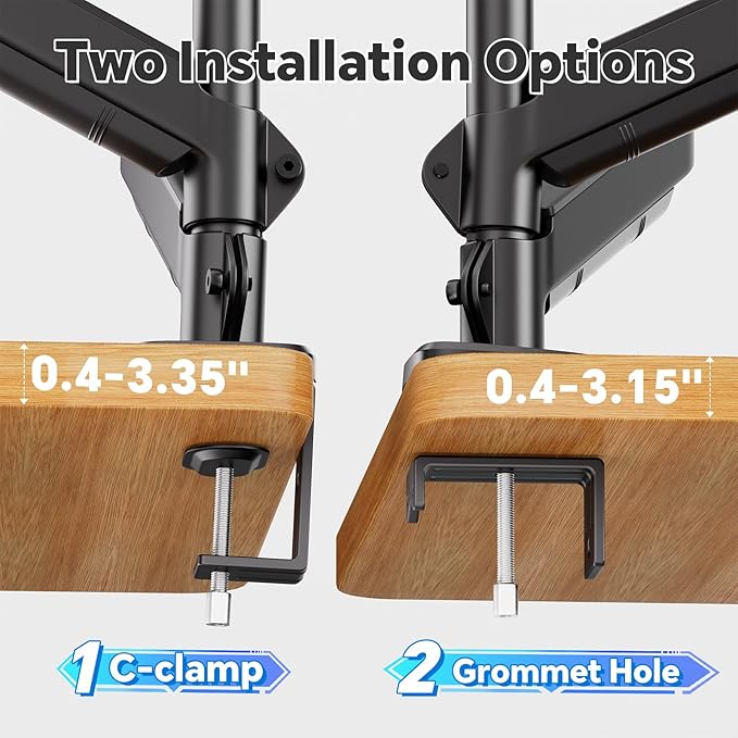 Simple Trending Dual Monitor Stand, Monitor Arm, Computer Stand, Adjustable Stand for 2 Monitors Holds up to 20 lbs, Vesa Mount for 17-32 inch Computer Screens, Black