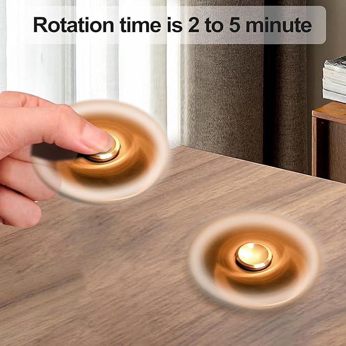 Fidget Spinners Toy, Metal Stainless Steel Bearing High Speed 4-8 Min Spins, EDC ADHD Stress Anxiety Relieves Reducer Fidgets Finger Toys, Spinner Toys for Kids and Adults (Orange)