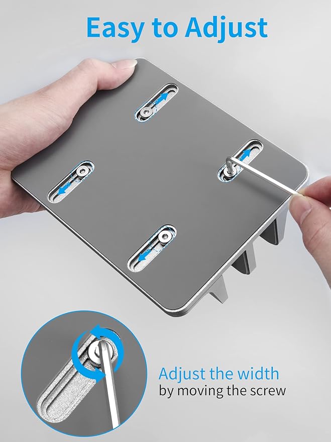 JARLINK Vertical Laptop Stand Holder, Aluminum Double Desktop Stand Holder with Adjustable Dock (Up to 17.3 inch), Compatible with MacBook, Surface, Chromebook, and Gaming Laptops, Grey