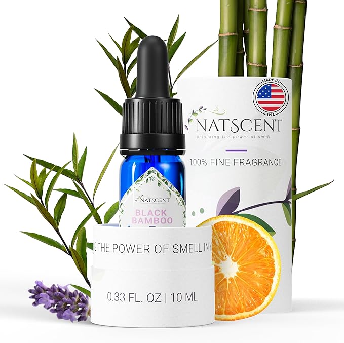 Black Bamboo Essential Oils for Diffusers for Home, Nature-derived Bamboo Essential Oil, Long-Lasting & Family-Friendly Diffuser Oils Scents, IFRA Certified, Cold Air & Ultrasonic - 0.33 oz