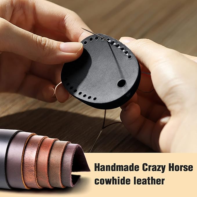 Genuine Leather Airtag Holder, Portable Air Tag Keychain with Key Rings Full Coverage Air Tags Hidden Case Cover Compatible for AirTags Green