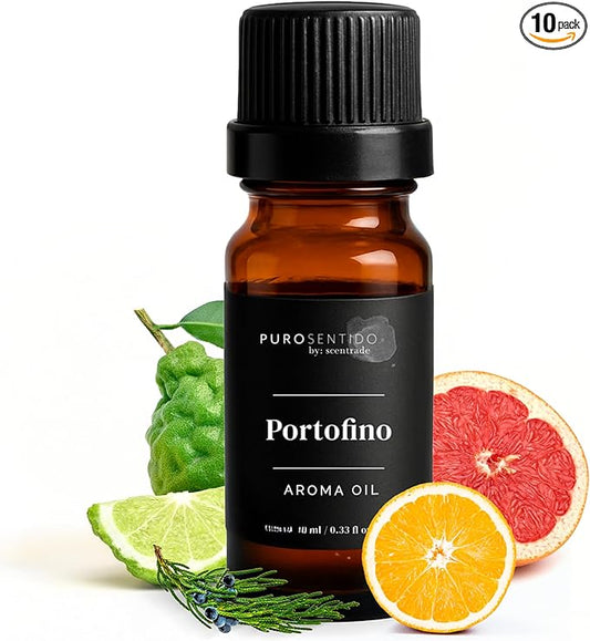 PuroSentido Portofino Aroma Oil (10ml) - Luxury Essential & Fragrance Oil for Diffusers and Humidifiers, Sicilian Lemon, Rosemary and Musk Hotel Scent