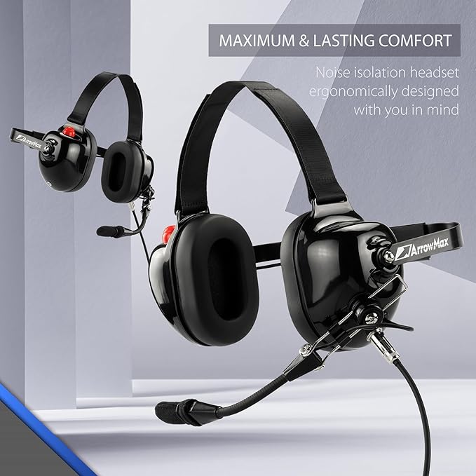Arrowmax AHDH0032-BK-M9 Noise Cancelling Headset Compatible with Motorola APX6000 APX7000 APX8000 XPR6350 XPR6550 XPR7550 XPR7350e XPR7550e XPR7580e APX 6000 7000 8000 XPR 6550 7550 7550e Radio