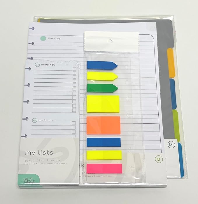 Talia Discbound Notebook Refills (Weekly Undated ORG Kit - Horizontal, Midsize (7.5in x 9.75in))