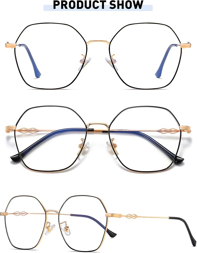 DUCO Small Round Blue Light Glasses For Women Men Blue Ray Blocking Glasses 8215