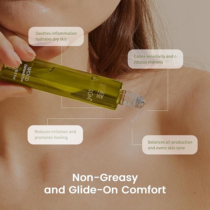 MATRUM Stress Relief and Flow Essential Oil Blend Roller | Wood Element | Geranium, Pinus Sylvestris Leaf, Bulgaria Lavender, Santalum Album Oil, Polianthes Tuberosa Extract, Ylang-ylang Oil