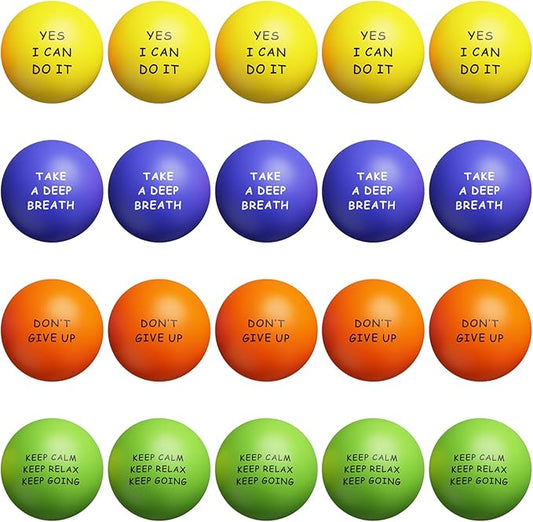 KDG Motivational Stress Balls(20 Pack) for Kids and Adults,Stress Relief Ball with Quetos to Rrelieve Anxiety and Manage Anger