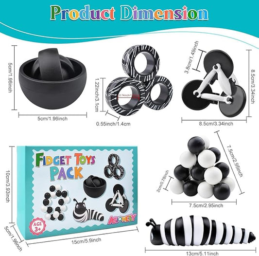 Fidget Toys Adults Pack, Sensory Toys Set for Kids 8-12 Teen Autism, Desk Toy Stress Relief Fidget Spinners for ADHD Gifts for Children Cool Gadgets for Men