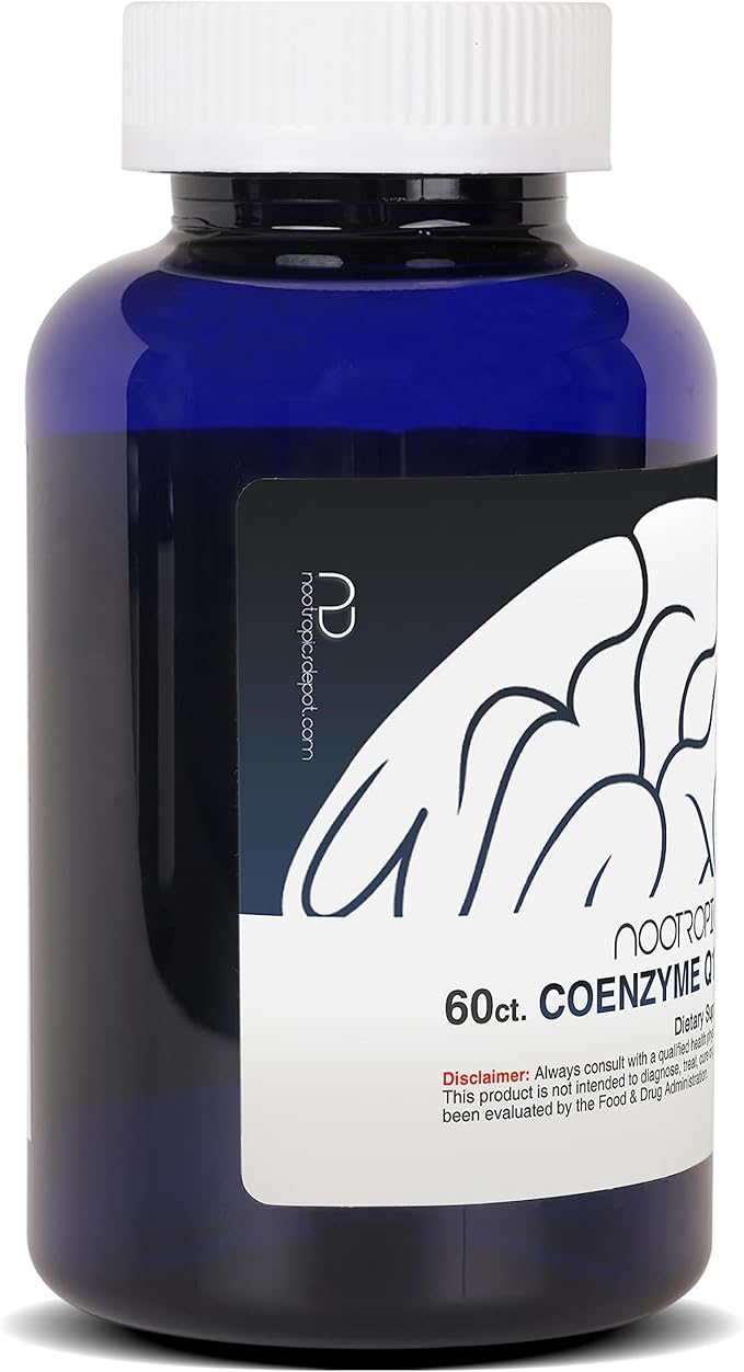 Nootropics Depot CoEnzyme Q10 Capsules | 200mg | Ubiquinone | 60 Count | Energy, Cognitive & Cellular Function