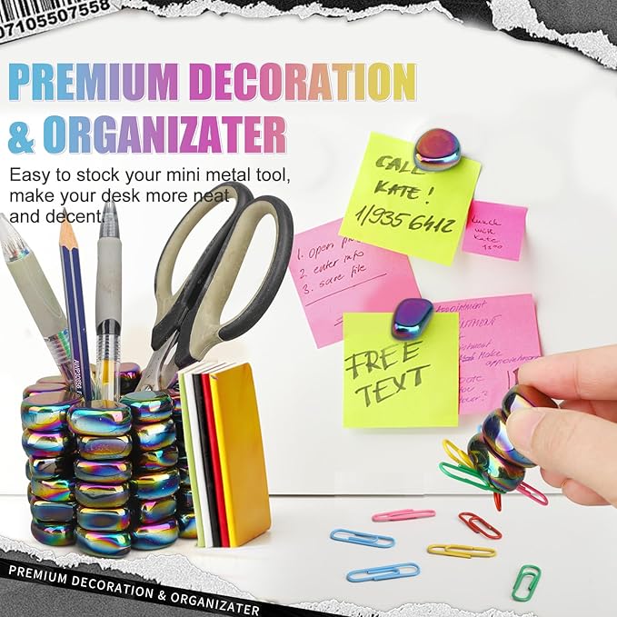 Fidget Magnet Ferrite Slime Putty Science Kit Large Fidget Toy 18 PCS Hematite Magnetic Stones for Adults, Ferrite Putty Stress Relief Neat Magnets for Office Home Refrigerator, Magnet Letter Number