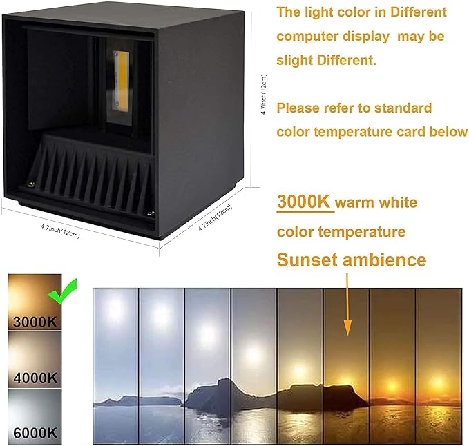 Outdoor Wall Lights Exterior,Light Fixtures Wall Mount,Outdoor Porch Lights Wall Mount,Up and Down Lights,Beam Angle Adjustable Black Led Wall sconces Lights for House Bedroom Porch Hallway