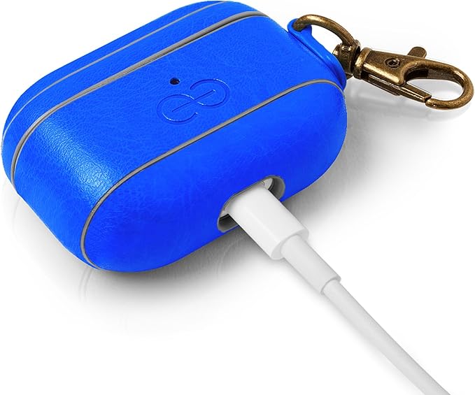 Dreem Vegan Leather Case Cover with Keychain Clip Compatible with AirPods Pro 1 for Women & Men/Apple 1st Generation, Protective One Piece Hard Shell, Luxury AirPod Pro Case [Ocean]