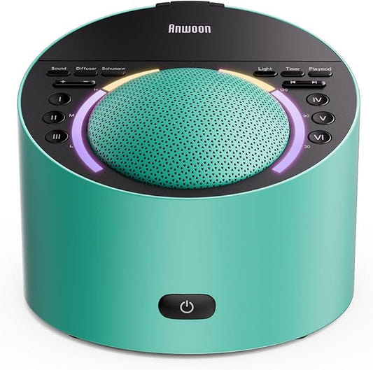 Sound Machine & Soothing Night Light, Premium Metal Shell with Excellent 3inch Speaker, White Noise Machine & 50+ Natural Sounds – Upgradeable System for Sleep, Focus, Relaxation – Adults Kids Baby