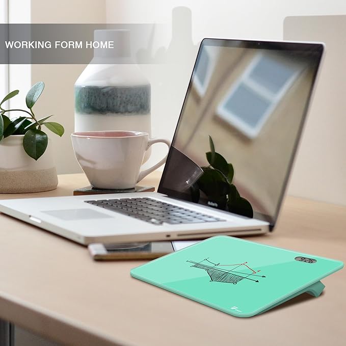 Small Glass Desk Whiteboard Dry-Erase Board with Clock, Small Travel Clock Keychain with Desk Notepad, Time Table Whiteboard for Desk Digital LED Light Display, 8x6 in with Accessories, Turquoise