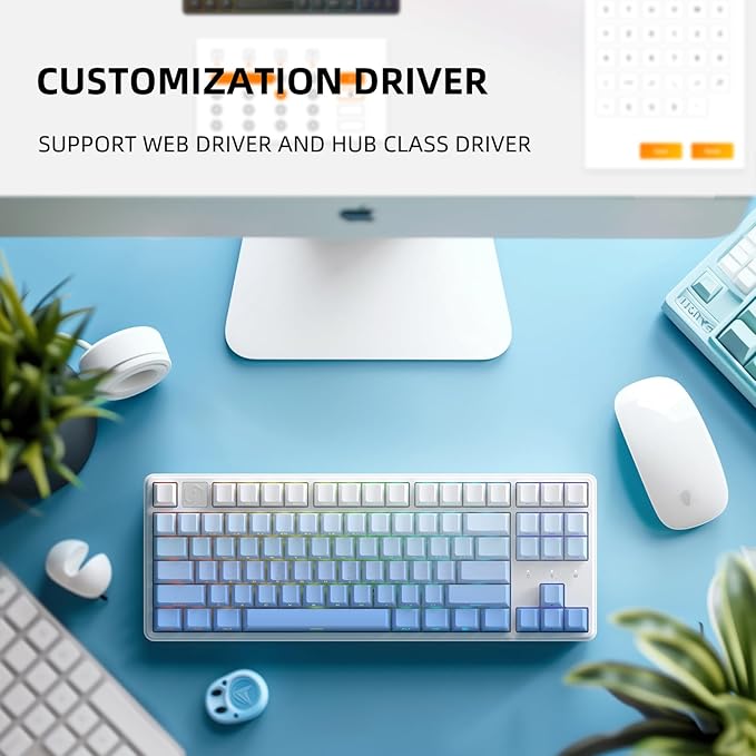 IROK NA87PRO 87 Keys Wired Magnetic Keyboard, RGB, hot Swappable Rapid Trigger Gaming Keyboard for Win/Mac/Gamer-White