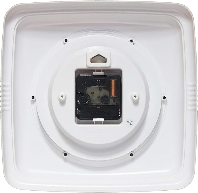 Infinity Instruments Square Retro Wall Clock, Stone Grey, 9.25"