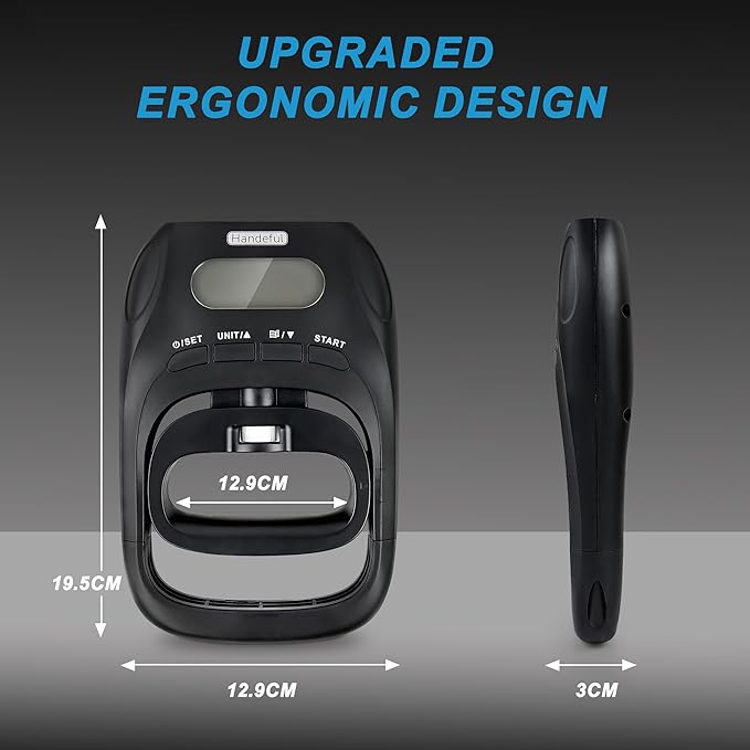 Hand Dynamometer Grip Strength Trainer - 397 Lbs / 180 Kgs Electronic Hand Grip Strength Tester Grip Strengthener Hand Exerciser Meter Digital Hand Grip Training Gauge for Sport Home School Use