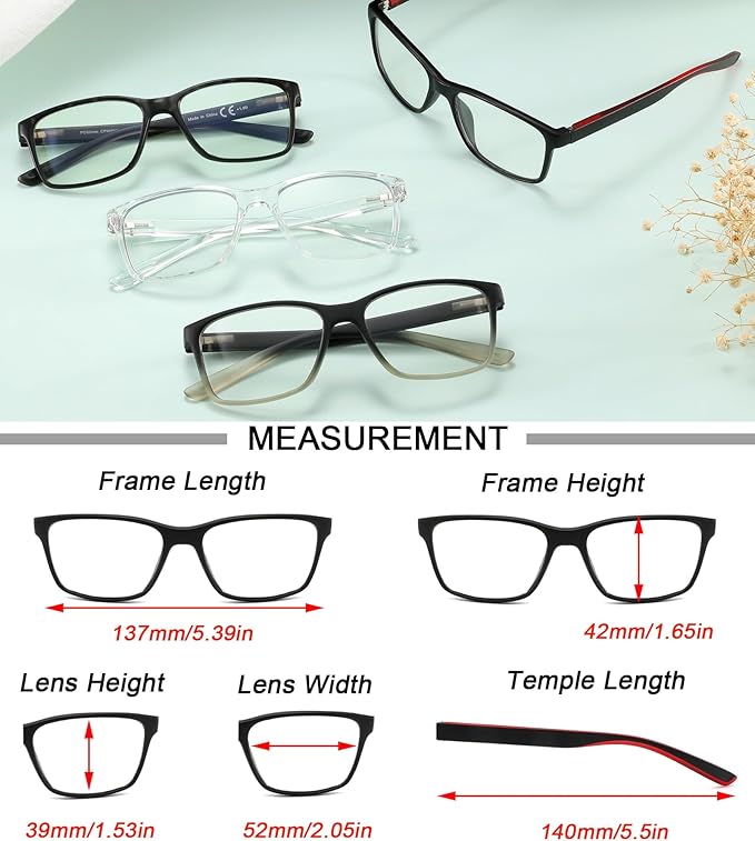 Blue Light Blocking Reading Glasses for Men,4 Pack Stylish Computer 2.75 Readers with Spring Hinges,Anti Glare/Eye Strain Filter UV Ray Magnigying Reader Eyeglasses,+2.75 Magnification Strength