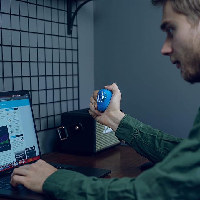 Candescent Stress Balls - Hand Therapy Relief for Anxiety, Fidget, Tension, Exercise Strengthener - Motivational Toys for Adults & Kids - Set of 2 (Crystal Blue, Ocean Blue)