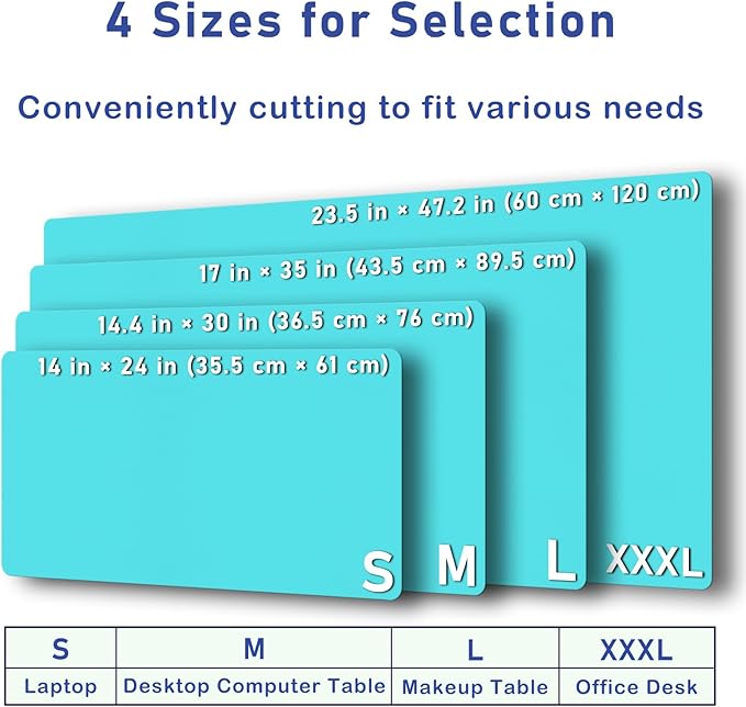 Boutilon Leather Desk Pad Protector,Non-Slip Mouse Pad,Laptop Desk Pad,Office Mouse Mat,Waterproof Leather Desk Blotter,Desk Writing Pad for Office and Home (XL-Bright Blue,35.4"x 15.7")