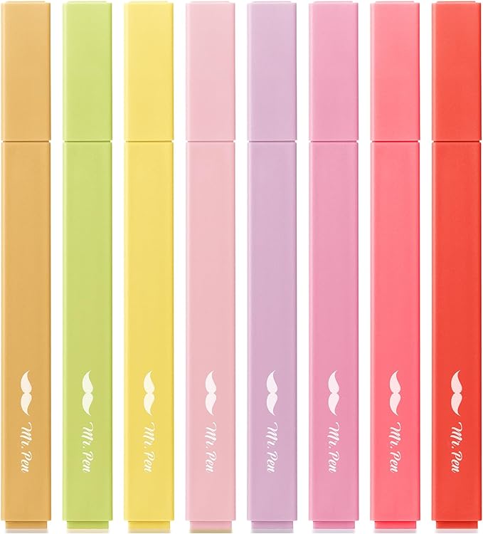Mr. Pen- Aesthetic Highlighters, 8 Pack, Chisel Tip, Summer Morning, Cute Highlighters Assorted Colors