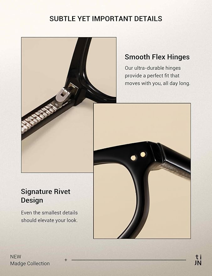 TIJN Olisa Blue Light Blocking Glasses for Women Men,Oval Glasses Frame Bluelight Glasses for Gaming/Computer/Screen