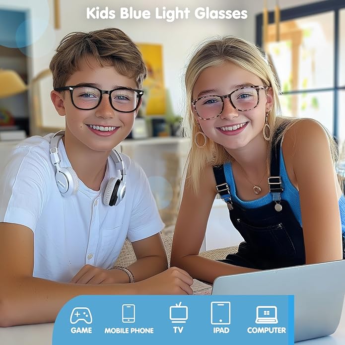 CHEERS DEVICES Blue Light Blocking Glasses for Kids Boys Girls Teens - Computer Glasses with Unbreakable Frame and Anti-Glare