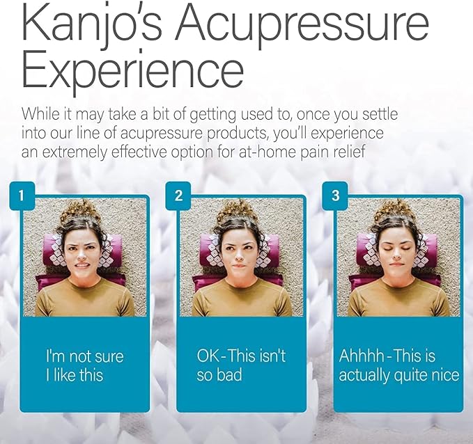 Kanjo Acupressure Mat and Pillow Set for Back Pain Relief & Neck Pain Relief, with Pressure Points for Muscle Pain Relief with Travel Bag - Periwinkle