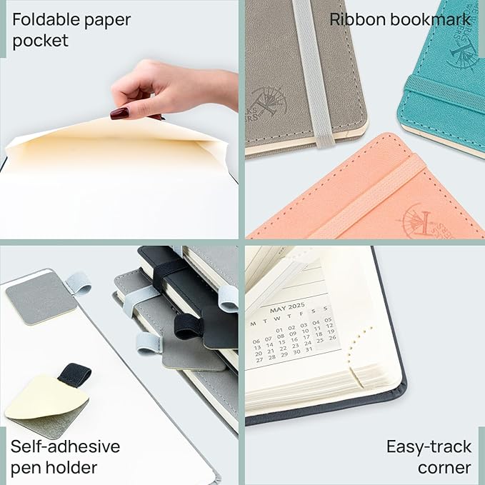 POPRUN Planner 2025-2026 (Large - 8.5'' x 10.5'') Academic Weekly Calendar (July 2025 - June 2026) with Hourly Time Slots, Monthly Tabs, 100GSM Thick Papers, Leather Soft Cover - Pink