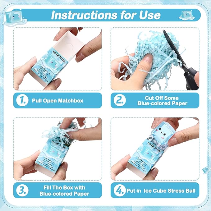 Wettarn 24 Sets Inspirational Gifts Ice Cube Stress Balls with Support Gift Boxes You Are So Cool Party Favors for Adults Teens Office Classroom Prizes Relief Fidget Toys Desk Decor