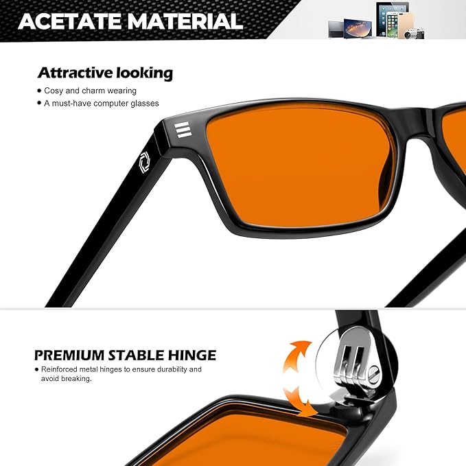 ANYLUV Blue Light Glasses Men Woman, Blue Light Blocking Glasses for Computer Gaming, Eye Strain Relief Eye Protection