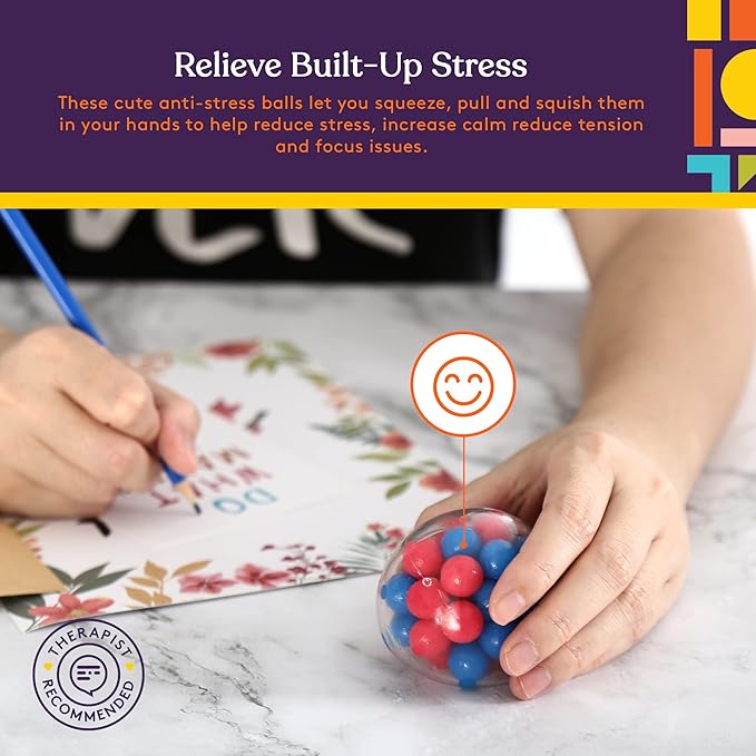 Special Supplies Sensory Squishy Stress Balls, Squeeze, Color Sensory Toy - Relieve Tension, Stress - Home, Travel and Office Use - Fun for Kids and Adults (6 Pack-Style#1)