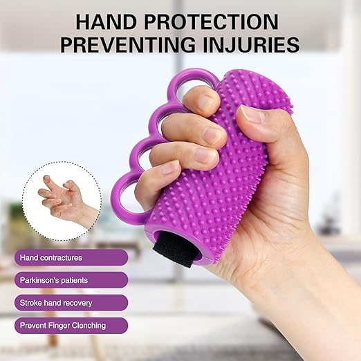 Hand Therapy Grip Ball for Hand Contracture & Stroke Arthritis Recovery - Exercise Strengthener for Weak Hands, Carpal Tunnel, Rehabilitation, Post-Surgery, Soft Squeeze Stress Relief Ball for Seniors