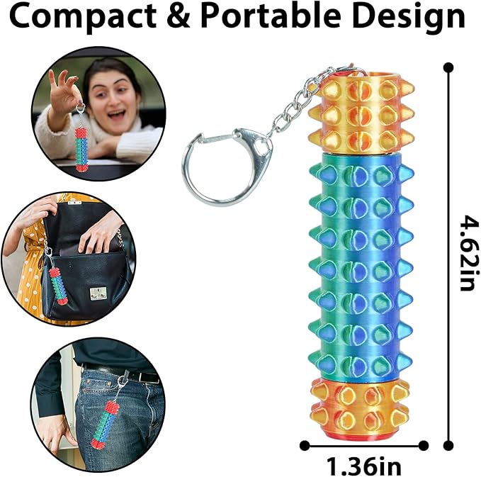 Little Pain Stim Ouchies Fidget Toys for Adults,3D Printed Spiky Pain Stim, Sensory Fidget for Stress & Anxiety Relief, ADHD, Autism,Office Desk Toys, Gifts for Men & Friends (Green Red)