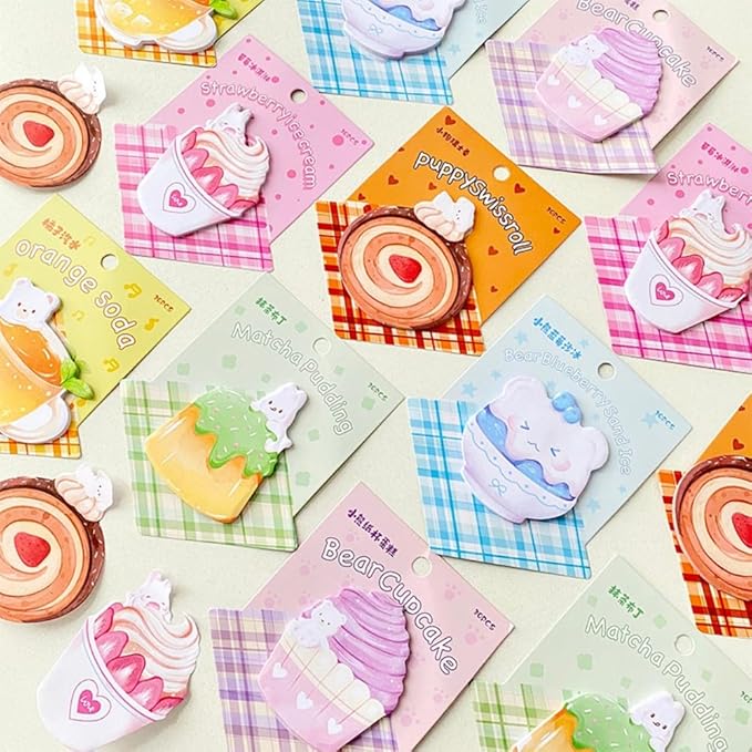 6 Dessert Designs Sticky Notes, Add Sweet Touch to Notes/Reminders, Charming