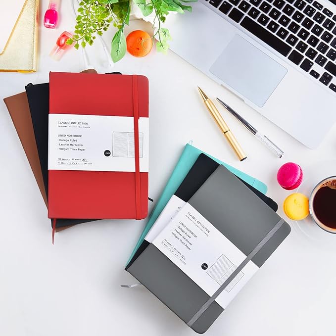 Coopay 12 Pack A5 Journal Notebooks Bulk, 160 Pages, 100GSM Thick Paper, 8.3 x 5.5 inch Hardcover Lined Leather Journals for Writing Office School Business Work Men Women (Multicolor)