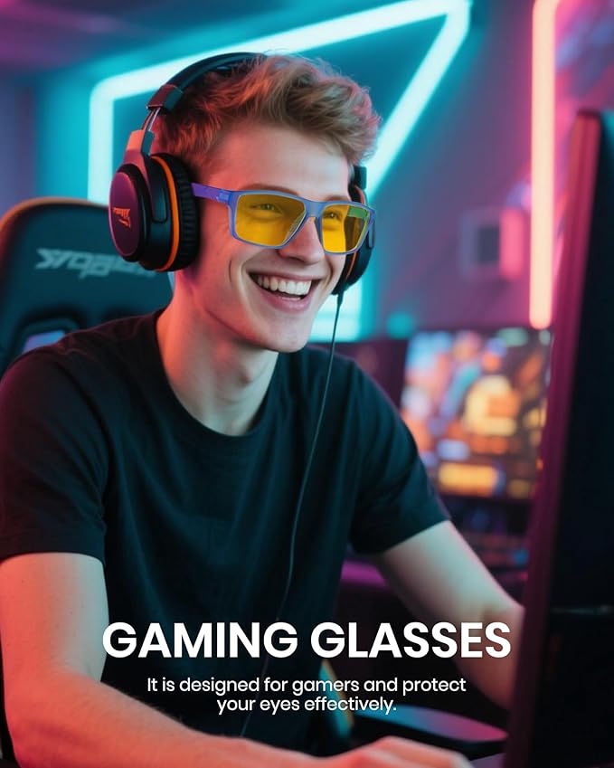 Cyxus Gaming Glasses for Men Women Blue Light Glasses for Computer Screen Reduce Eye Strain Sleep Better 8303